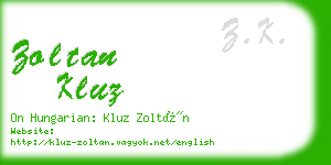 zoltan kluz business card